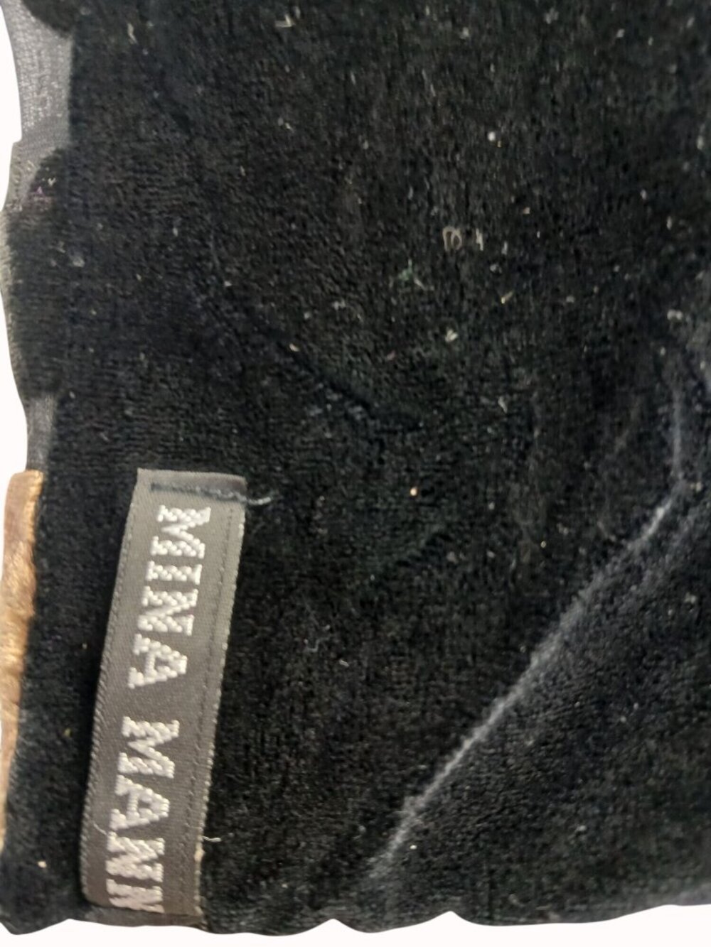 Mina Mann Black Gold Silk Velour Velvet Brown Burnout Scarf Wrap 62x9" - Picture 8 of 15